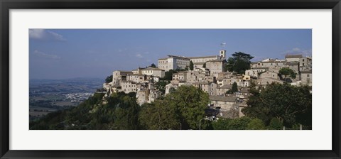 Framed Houses on the top of a hill, Todi, Perugia, Umbria, Italy Print