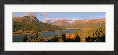 Framed High angle view of a river passing through a field, US Glacier National Park, Montana, USA Print