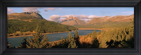 Framed High angle view of a river passing through a field, US Glacier National Park, Montana, USA Print