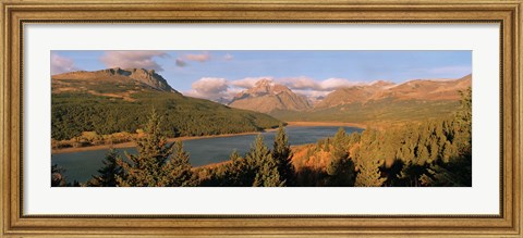 Framed High angle view of a river passing through a field, US Glacier National Park, Montana, USA Print