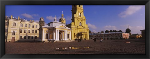 Framed Facade of a cathedral, Peter and Paul Cathedral, Peter and Paul Fortress, St. Petersburg, Russia Print