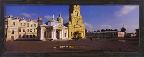 Framed Facade of a cathedral, Peter and Paul Cathedral, Peter and Paul Fortress, St. Petersburg, Russia Print