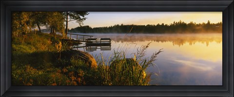 Framed Reflection of sunlight in water, Vuoksi River, Imatra, Finland Print