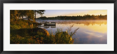 Framed Reflection of sunlight in water, Vuoksi River, Imatra, Finland Print