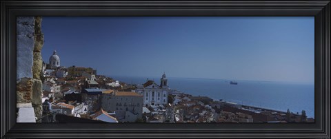 Framed High angle view of a city viewed from a tower, Alfama, Lisbon, Portugal Print