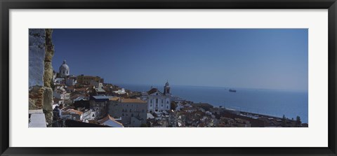 Framed High angle view of a city viewed from a tower, Alfama, Lisbon, Portugal Print