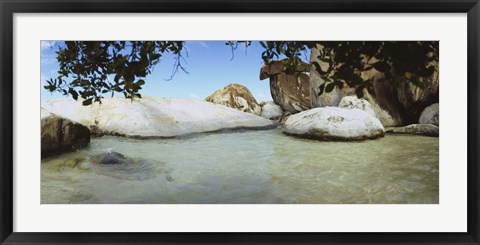 Framed Rocks in water, The Baths, Virgin Gorda, British Virgin Islands Print