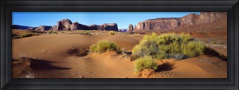 Framed Wide angle view of Monument Valley Tribal Park, Utah, USA Print