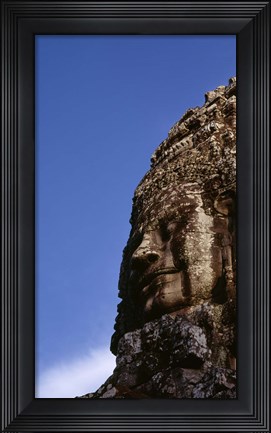 Framed Low angle view of a face carving, Angkor Wat, Cambodia Print