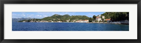 Framed Buildings at the waterfront, Adriatic Sea, Lopud Island, Dubrovnik, Croatia Print