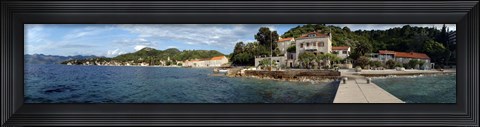 Framed Pier in the sea, Adriatic Sea, Lopud Island, Dubrovnik, Croatia Print