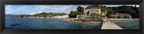 Framed Pier in the sea, Adriatic Sea, Lopud Island, Dubrovnik, Croatia Print