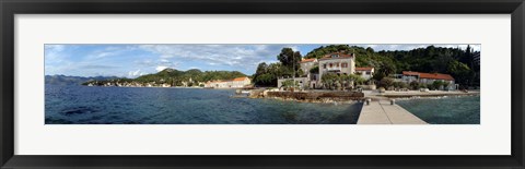 Framed Pier in the sea, Adriatic Sea, Lopud Island, Dubrovnik, Croatia Print