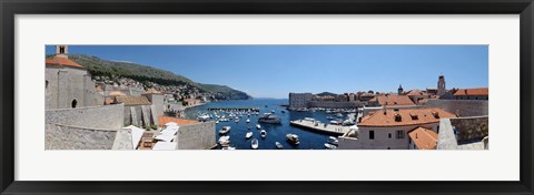 Framed Boats in the sea, UI Sv Dominika, Dubrovnik, Croatia Print