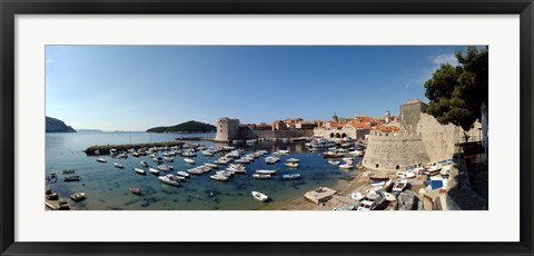 Framed Boats in the sea, Old City, Dubrovnik, Croatia Print