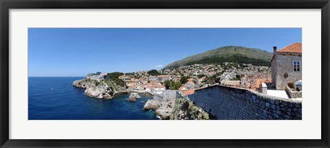 Framed Buildings at the waterfront, Adriatic Sea, Lovrijenac, Dubrovnik, Croatia Print