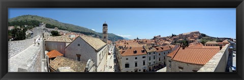 Framed High angle view of buildings, Minceta Tower, Dubrovnik, Croatia Print