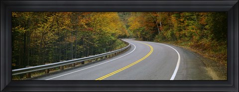 Framed Road passing through a forest, Winding Road, New Hampshire, USA Print