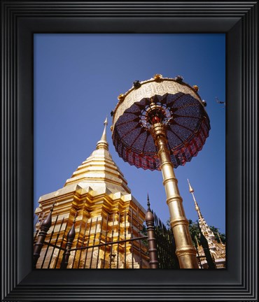 Framed Golden Chedi, Wat Phrathat Doi Suthep, Chiang Mai Province, Thailand Print