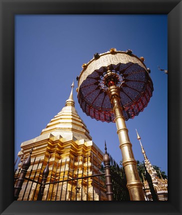 Framed Golden Chedi, Wat Phrathat Doi Suthep, Chiang Mai Province, Thailand Print