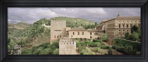 Framed High angle view of a palace viewed from alcazaba, Alhambra, Granada, Granada Province, Andalusia, Spain Print