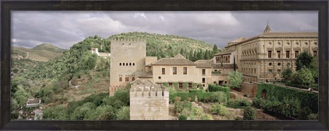 Framed High angle view of a palace viewed from alcazaba, Alhambra, Granada, Granada Province, Andalusia, Spain Print