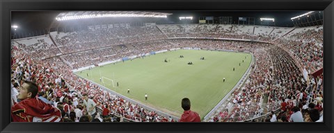 Framed Crowd in a stadium, Sevilla FC, Estadio Ramon Sanchez Pizjuan, Seville, Seville Province, Andalusia, Spain Print