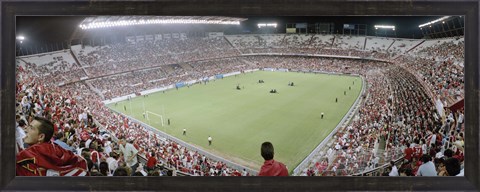 Framed Crowd in a stadium, Sevilla FC, Estadio Ramon Sanchez Pizjuan, Seville, Seville Province, Andalusia, Spain Print