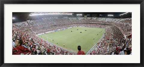 Framed Crowd in a stadium, Sevilla FC, Estadio Ramon Sanchez Pizjuan, Seville, Seville Province, Andalusia, Spain Print