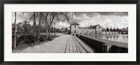 Framed Park near a pool in a city, Parque De La Buhaira, Sevilla, Seville Province, Andalusia, Spain Print