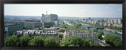 Framed High angle view of a cityscape viewed from the Eiffel Tower, Paris, France Print