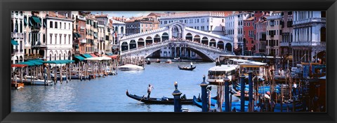 Framed Bridge across a river, Rialto Bridge, Grand Canal, Venice, Italy Print