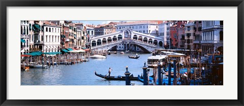 Framed Bridge across a river, Rialto Bridge, Grand Canal, Venice, Italy Print