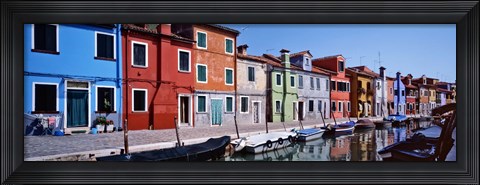 Framed Houses at the waterfront, Burano, Venetian Lagoon, Venice, Italy Print