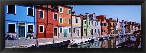 Framed Houses at the waterfront, Burano, Venetian Lagoon, Venice, Italy Print