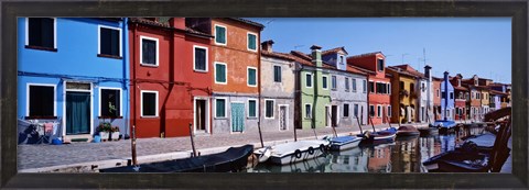 Framed Houses at the waterfront, Burano, Venetian Lagoon, Venice, Italy Print