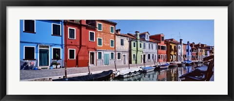 Framed Houses at the waterfront, Burano, Venetian Lagoon, Venice, Italy Print