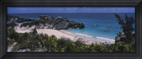 Framed High angle view of a beach, Bermuda Print