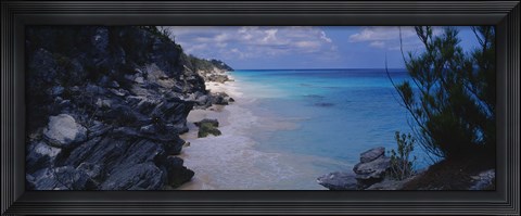 Framed Rocks on the coast, Bermuda Print