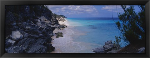 Framed Rocks on the coast, Bermuda Print