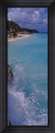 Framed Waves breaking on rocks, Bermuda Print