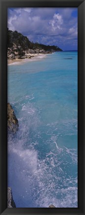 Framed Waves breaking on rocks, Bermuda Print