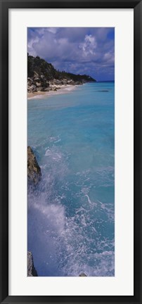 Framed Waves breaking on rocks, Bermuda Print