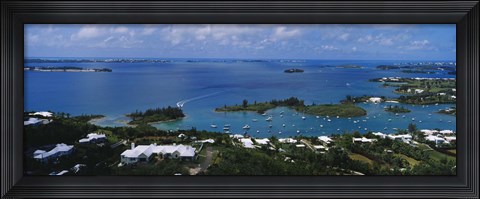 Framed High angle view of buildings at the waterfront, Gibbs Hill Lighthouse, Bermuda Print