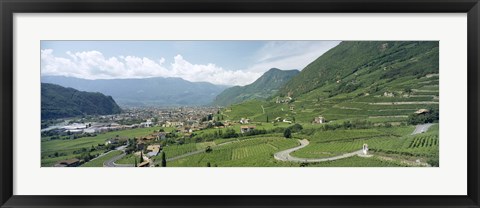 Framed Curved road passing through a landscape, Bolzano, Alto Adige, Italy Print