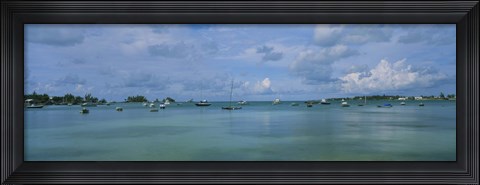 Framed Boats in the sea, Mangrove Bay, Sandys Parish, West End, Bermuda Print