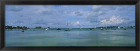 Framed Boats in the sea, Mangrove Bay, Sandys Parish, West End, Bermuda Print