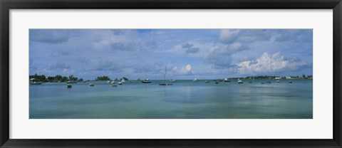 Framed Boats in the sea, Mangrove Bay, Sandys Parish, West End, Bermuda Print