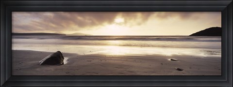 Framed Sunset over the sea, Whitesand Bay, Pembrokeshire, Wales Print