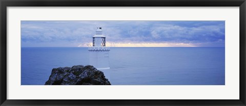 Framed Lighthouse at the seaside, Start Point Lighthouse, Devon, England Print